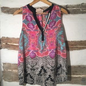 Vanessa Virgina Paisley Silk Top Anthropologie